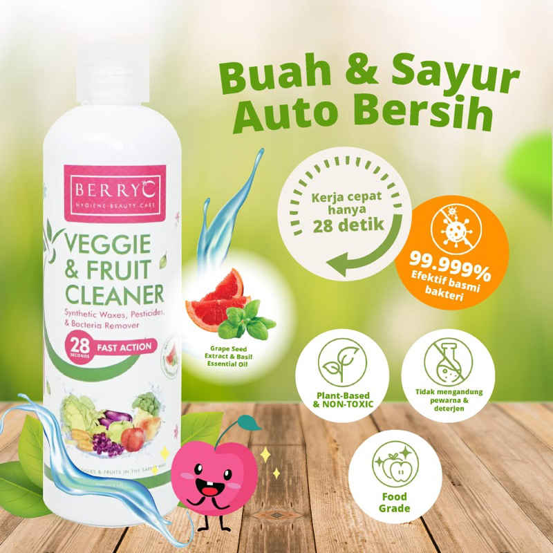 BerryC Veggie &amp; Fruit Cleaner 100 ml / 300 ml Berry C Cairan Pembersih Buah &amp; Sayur Sayuran