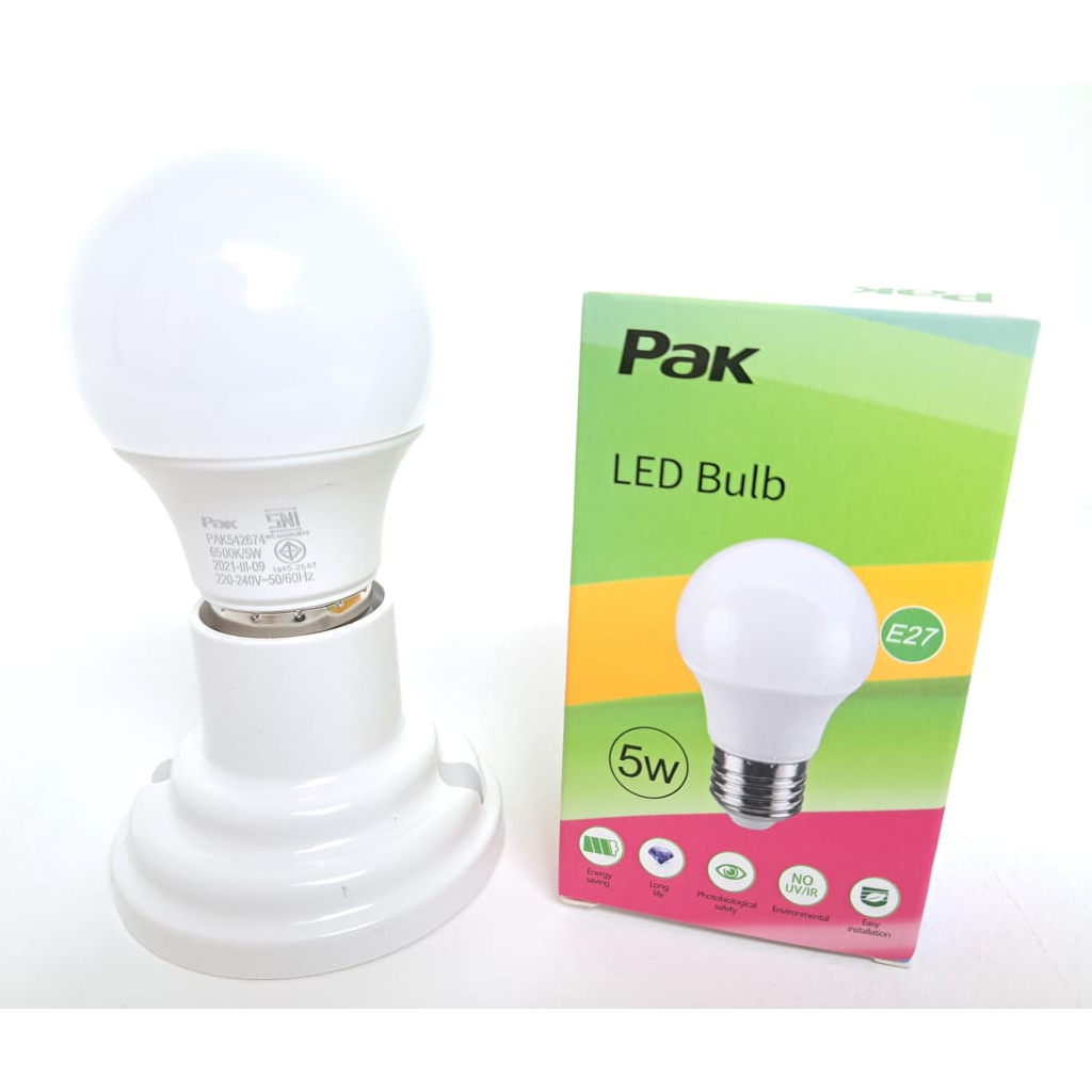 Lampu Bohlam Led Bulb PAK Natural White Kuning Semu 4000K 3w 5w 7w 9w 12w 15w 18w 25w SNI