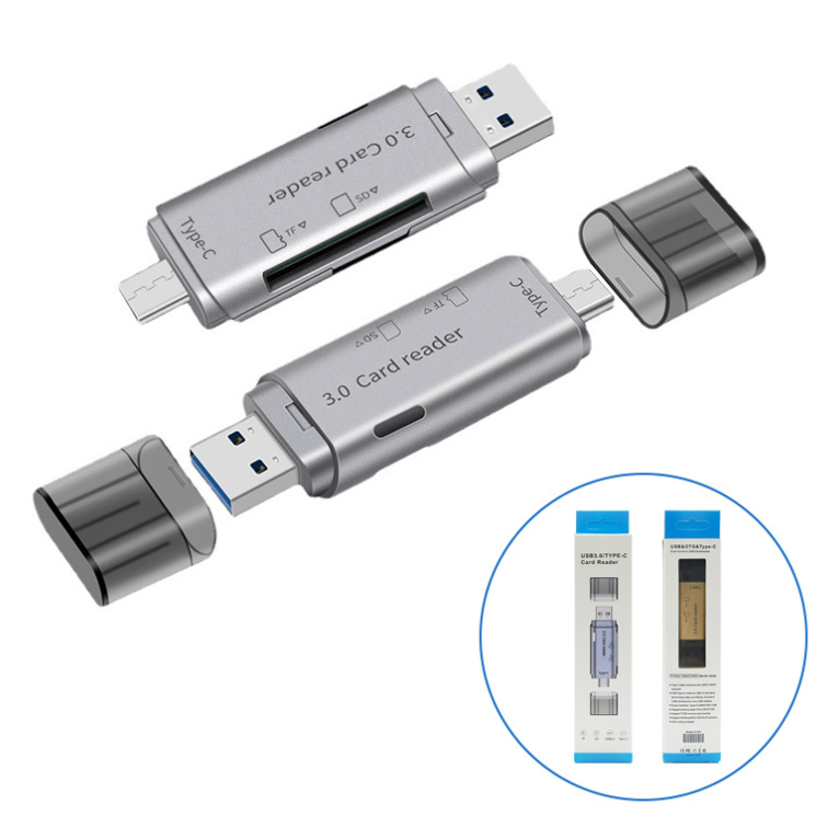 4 in 1 Card Reader USB 3.0 / Type C / SD Card / TF Memory Card Reader OTG Adapter