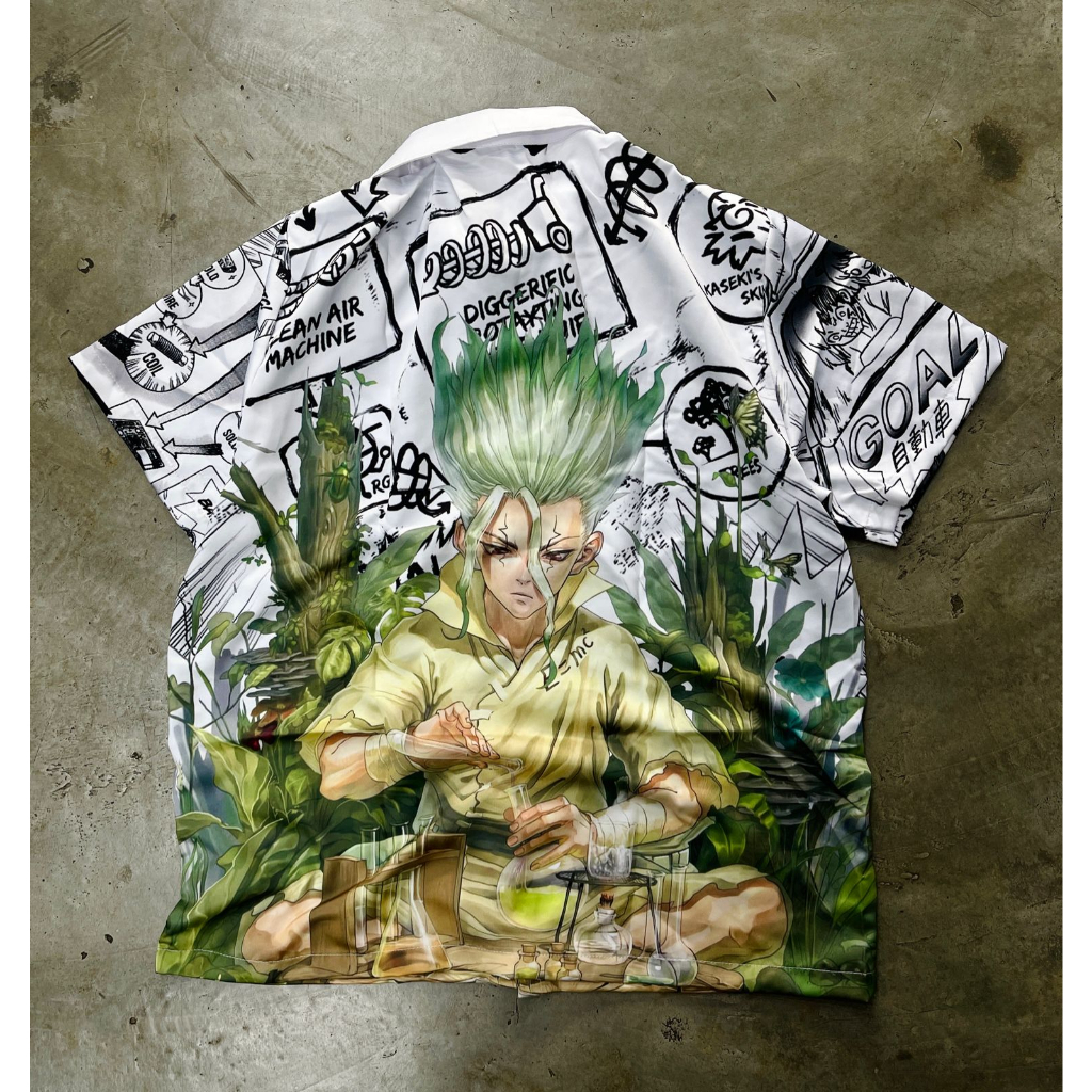 Kemeja Dr Stone Senkuu Anime Manga Premium Unisex