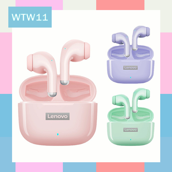 WTW11 Lenovo Earphone Bluetooth Wireless TWS LP40 Pro True Wireless Headset Bluetooth 5.1 Earbuds - Noise Reduction IPX5 WaterProof