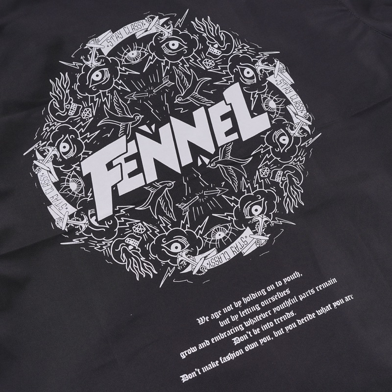 [N01185] Jaket Vintage Distro Motif FENNEL WHITE