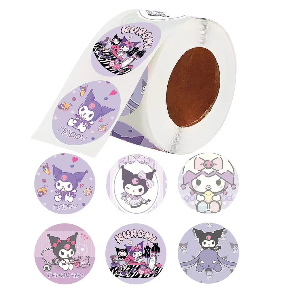 

50pcs Cute Purple Bunny Kuromi Seal Sticker Stiker Online Shop Packaging Segel Packing Kuromi 1