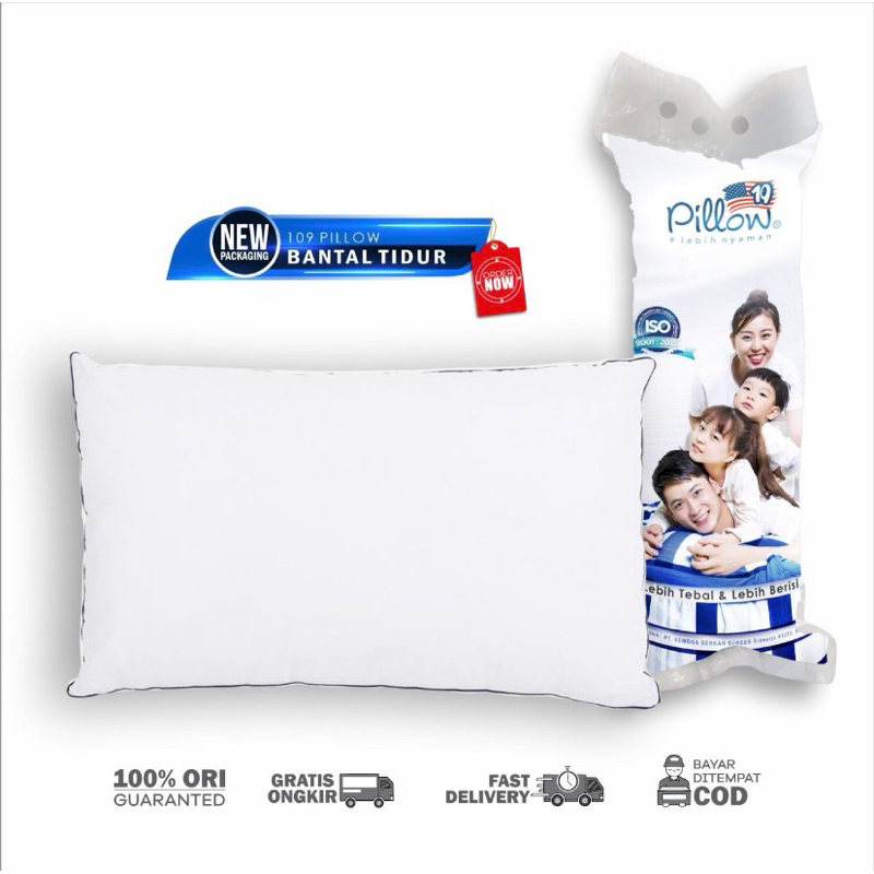 109 Pillow - Bantal Guling Tidur Hotel Uk Medium - 100% isi SILICON murni tanpa campuran