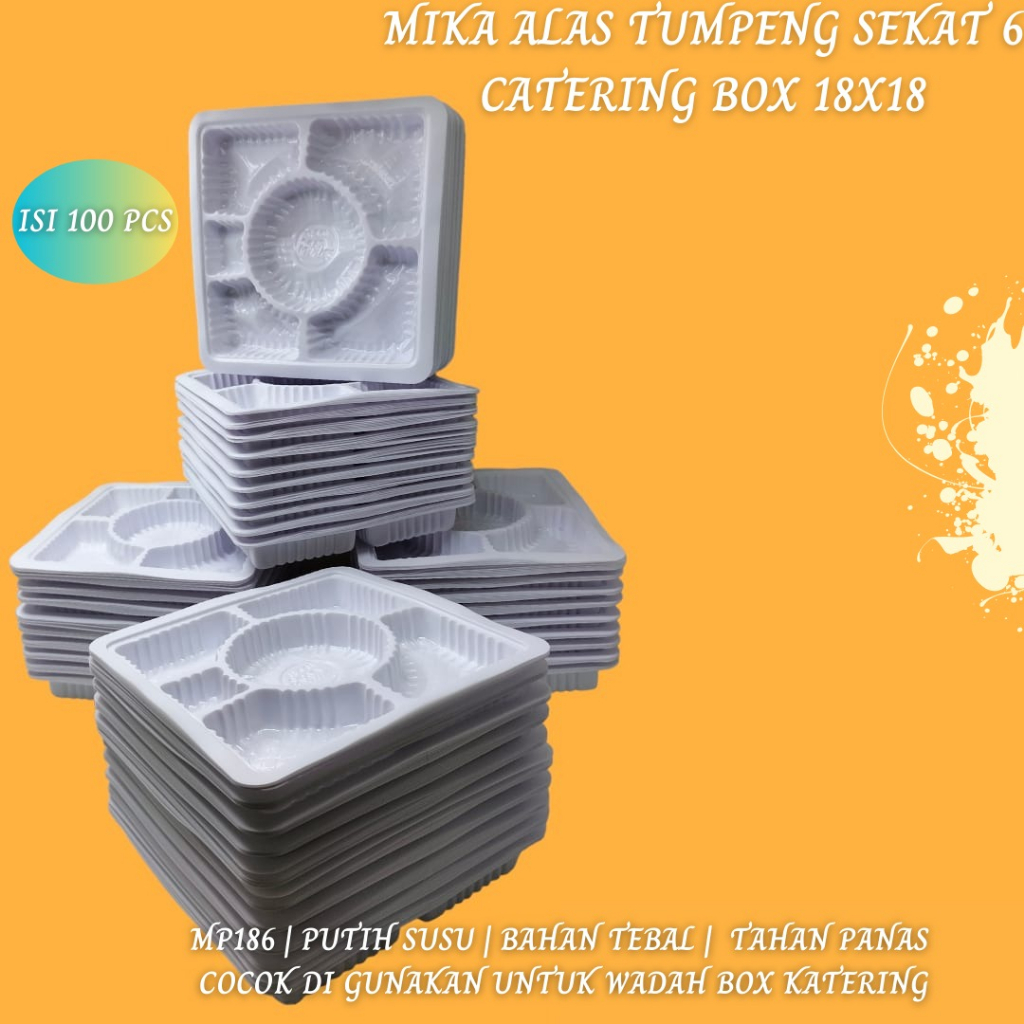 Mika Sekat 6 Mika 18x18 Alas Tumpeng (Isi 100 Pcs-MP186)