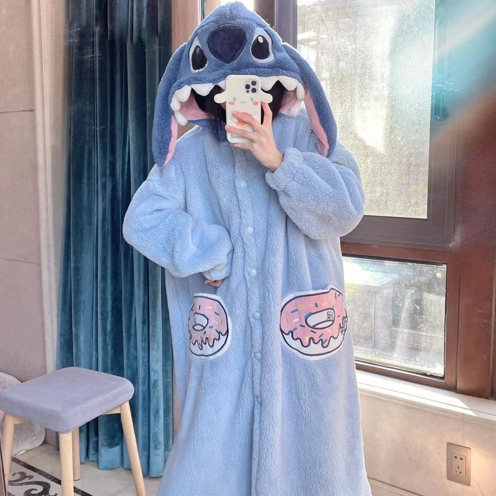 BAJU KOSTUM ONESIE PIYAMA LILO STITCH BIRU YUKATA MODEL DRESS GAUN ROK KIGURUMI COSPLAY IMPOR