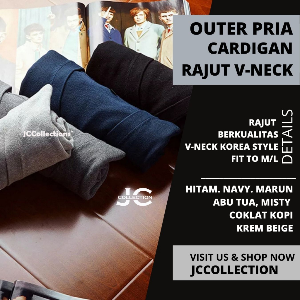 Cardigan Pria Rajut Premium Combed Riko  - JCCollections