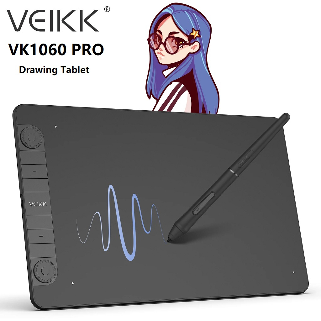VEIKK VK1060 PRO - Digital Graphics Drawing Tablet with Pen Tablet P05 - Tablet Gambar Terbaik Alternatif HUION