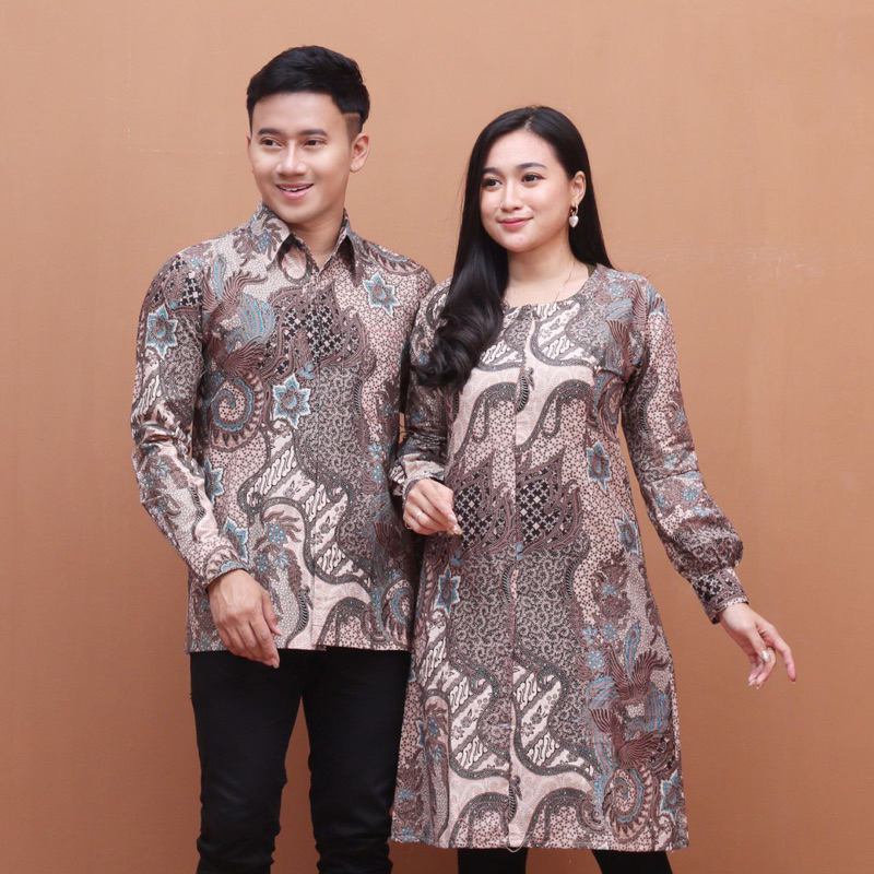 Atasan Couple Batik Tunik Kemeja Batik Pria Lengan Panjang