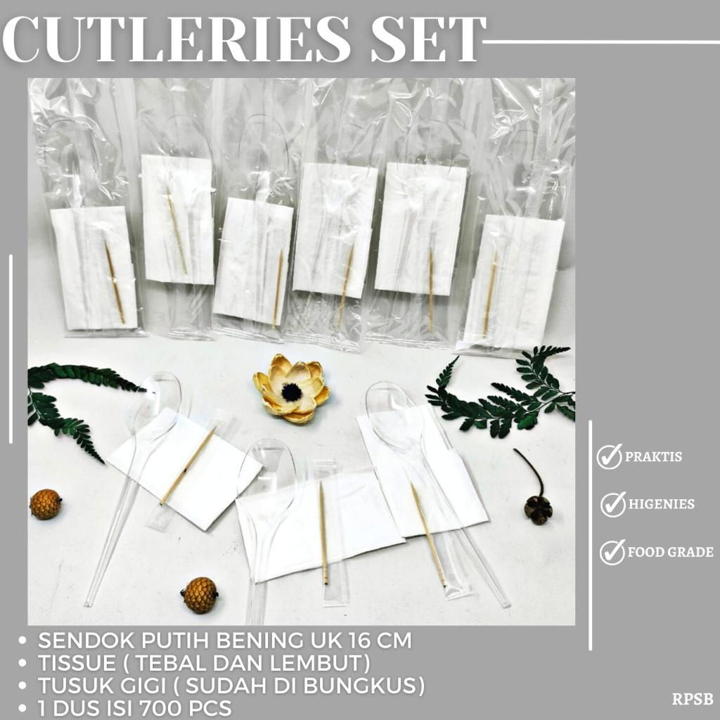 Cutleries Set Sendok Tisu Tusuk Gigi (Isi 25 Set-RPSB)