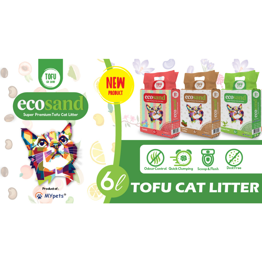 Ecosand Tofu 6L Eco Sand Pasir Tofu Cat Litter Kucing 6 Liter
