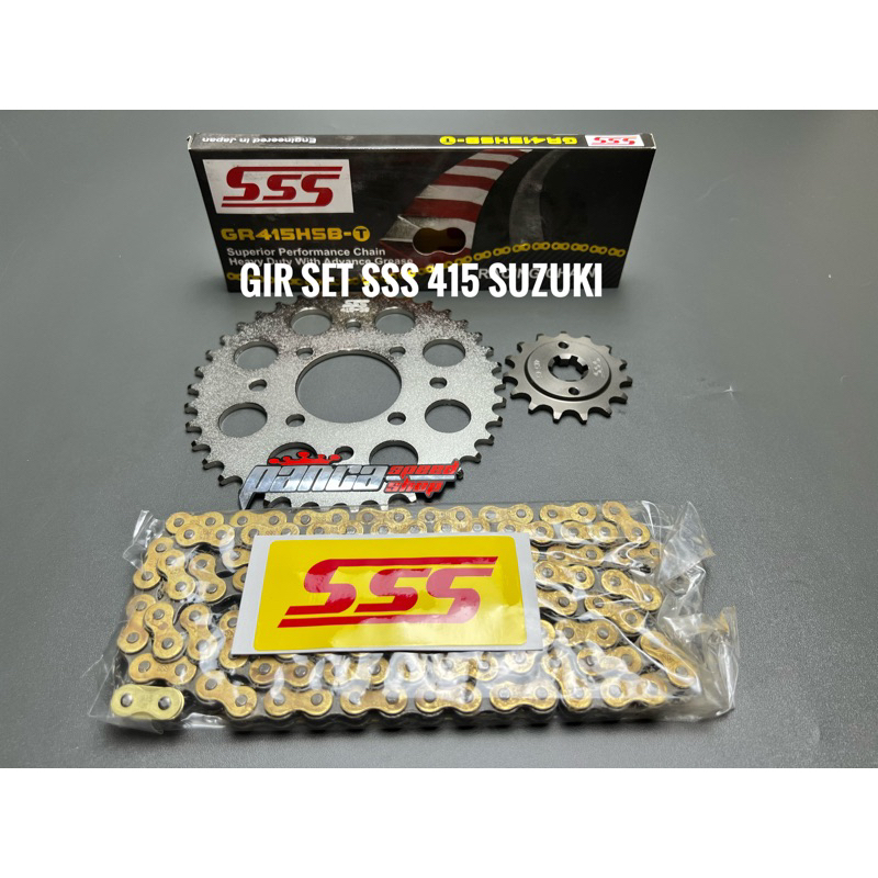 GIR GEAR SET SSS SATRIA 2TAK HIU SATRIA 2 TAK LUMBA RANTAI SSS 415 HSBT GOLD
