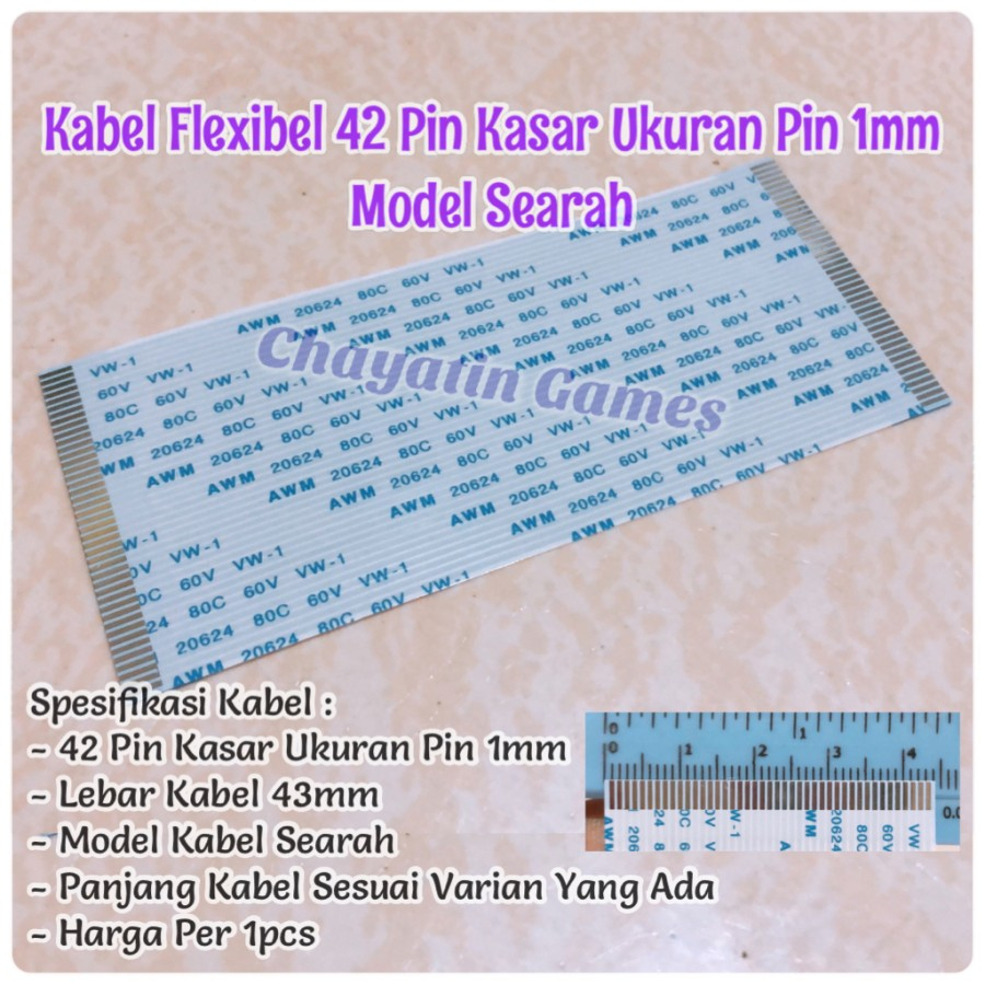 Kabel Flexibel 42 Pin Kasar Model &amp;  Panjang Sesuai Varian Yang Diorder Ukuran Pin 1mm