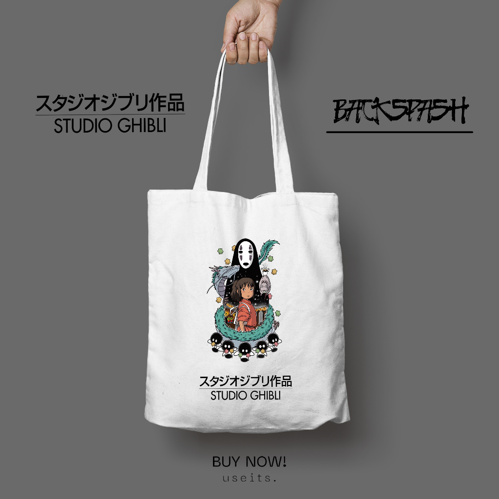 Totebag Tas Anime Studio Ghibli Lucu Spirited Away totoro kiki Pria Wanita