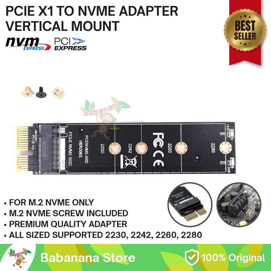 PCIE 1x to nvme adapter converter ssd pcie-e pci express x1 desktop