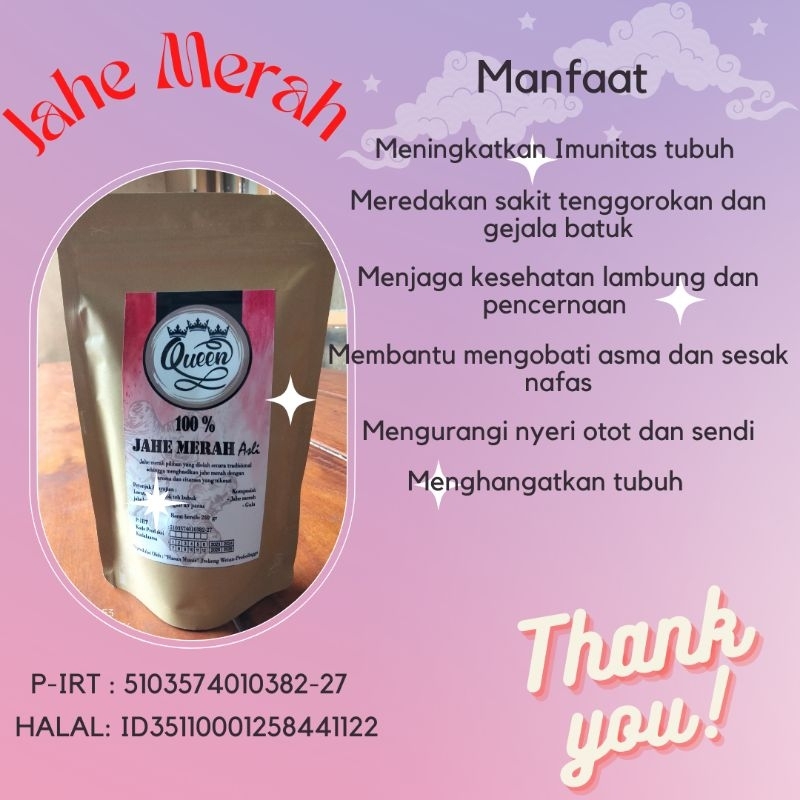 

Jahe merah instan Queen 100 gram