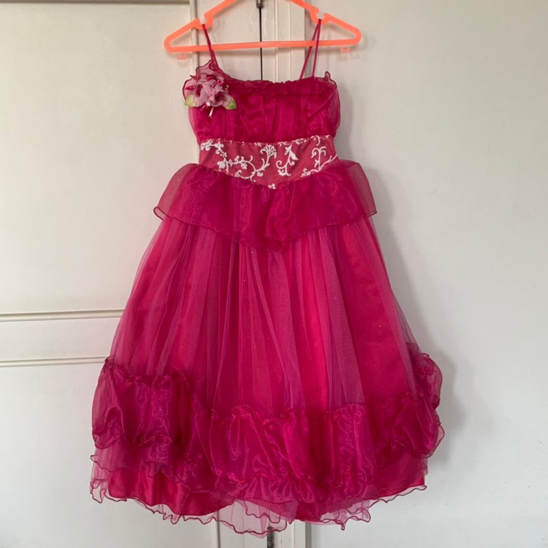 Dress pesta anak warna fuschia