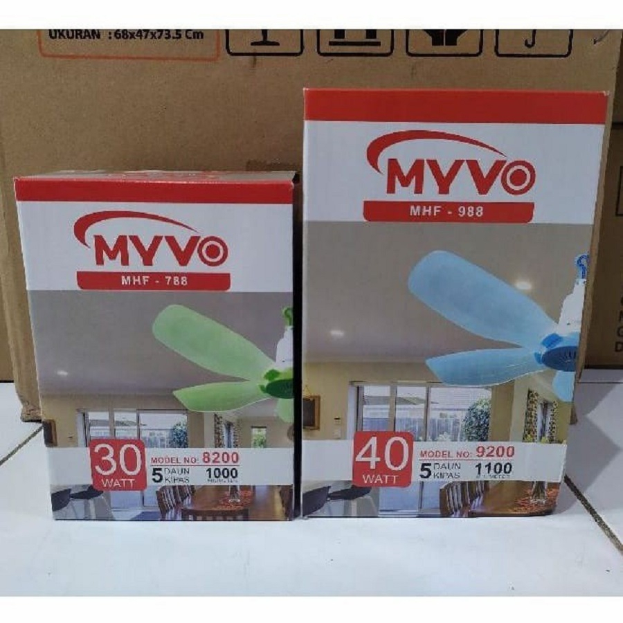 Ceiling Fan Heli Fan Kipas Angin Gantung Myvo 40W 40 Watt 5 Baling Angin Kuat