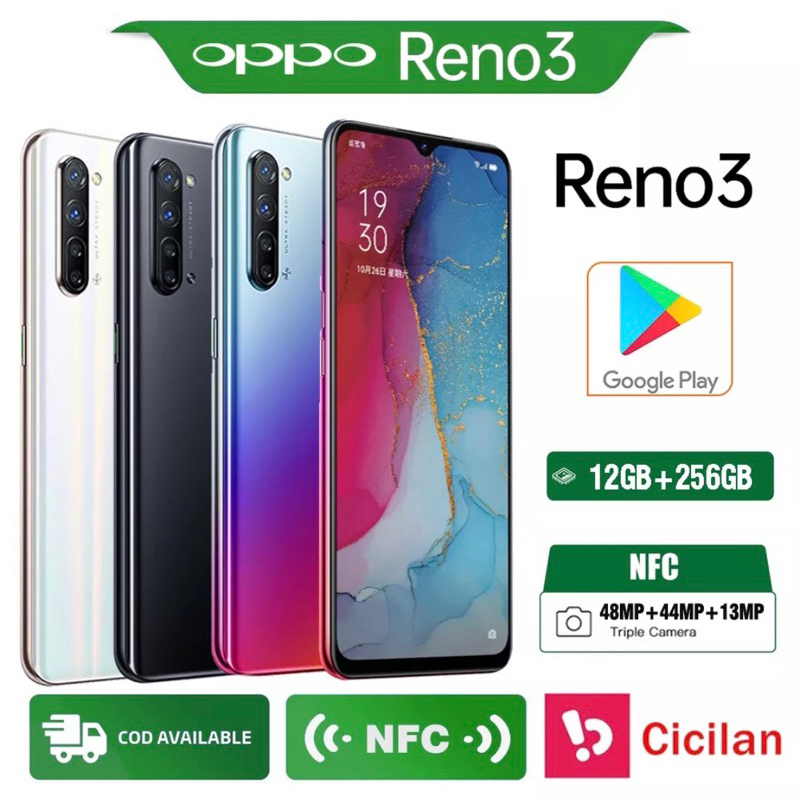 Handphone Oppo Reno3 Ram 12/256 GB Original Handphone Baru