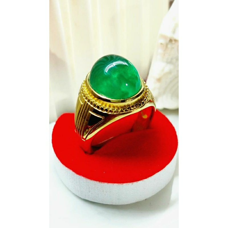 Cincin Batu Zamrud Zambia Natural