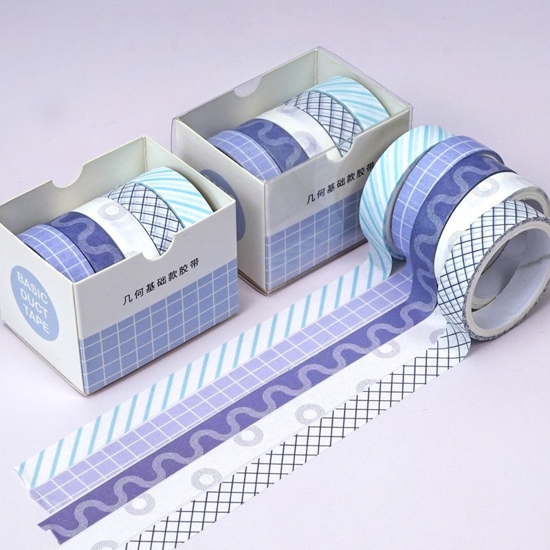 (READY) 5 ROLL/SET WASHI TAPE PURPLE | masking tape bujo bullet journal journaling postcard scrapboo