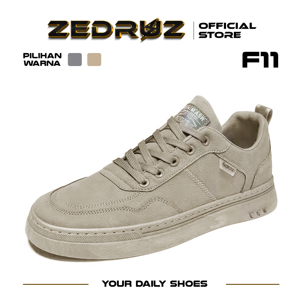 ZEDRUZ Sepatu Sneakers Pria Model Terkini High Quality Sepatu Pria Kulit Import Sepatu Casual F11