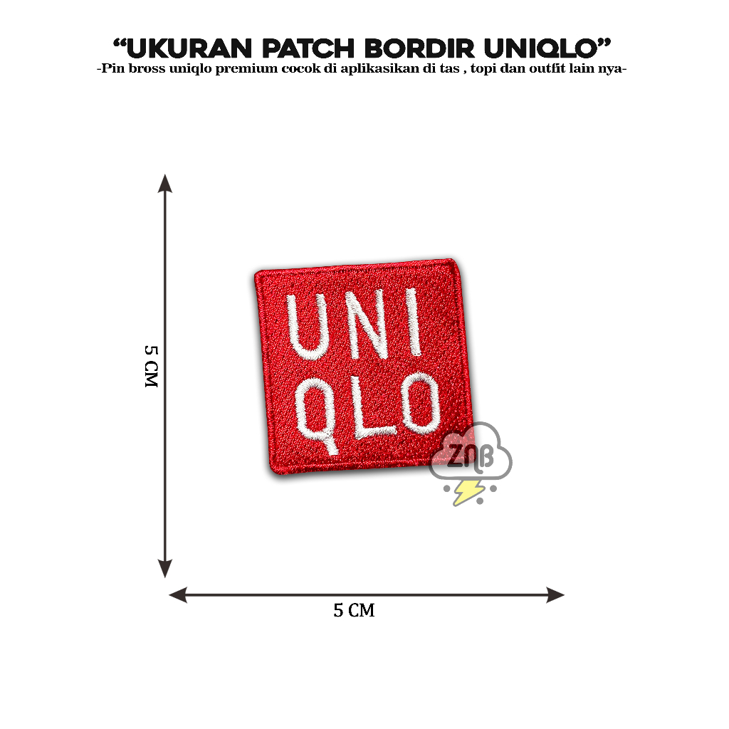 Patch bordir UNIQL0 isi 2 dapat patch dan pin aksesoris fashion