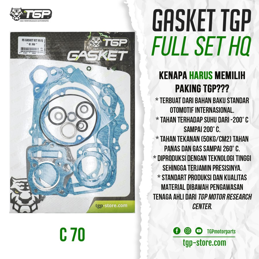 PAKING FULLSET GASKET FUUL SET  HONDA C700 C70 C80 TGP HIGH QUALITY