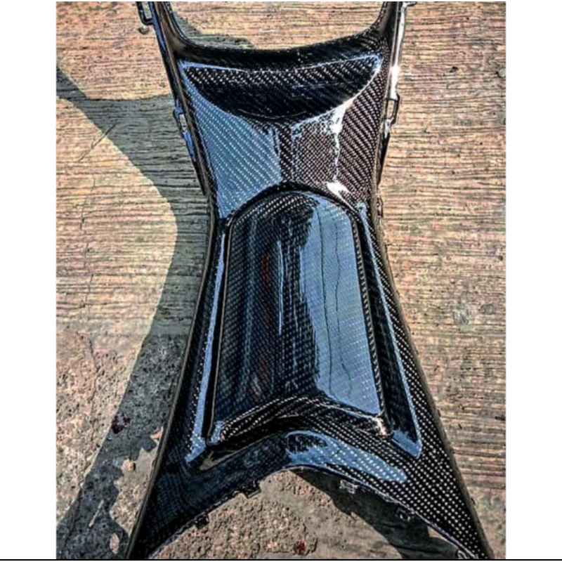 underseat cover bawah jok aerox old 155 carbon kevlar