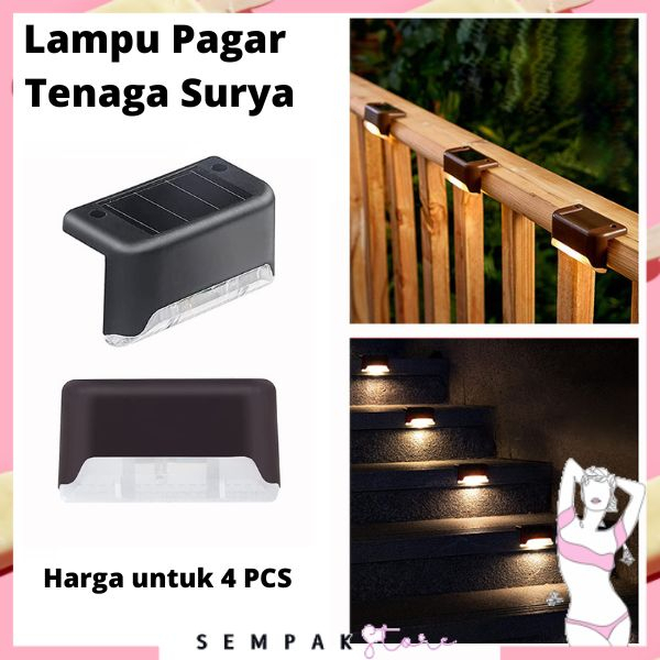 SS Lampu Led Tangga Tenaga Surya Lampu Solar Outdoor Lampu Pagar Led Light Waterproof Panel Hiasan Rumah Teras Dan Taman Anti Air Murah Import