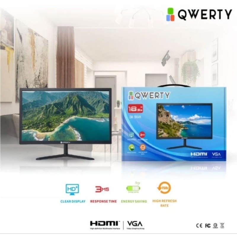 MONITOR LED QWERTY 19INCH HDMI + VGA