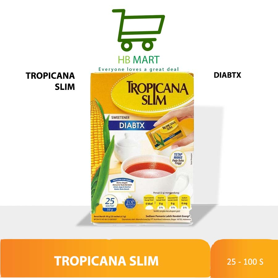 

TROPICANA SLIM Diabtx Sweetener 25 Sachet 50 Gr - Gula Diabetes