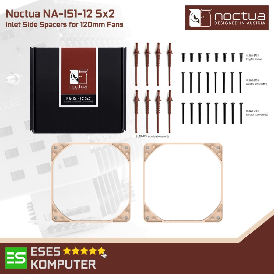 Noctua NA-IS1-12 Sx2 Inlet Side Spacers Frame For 120mm Fans