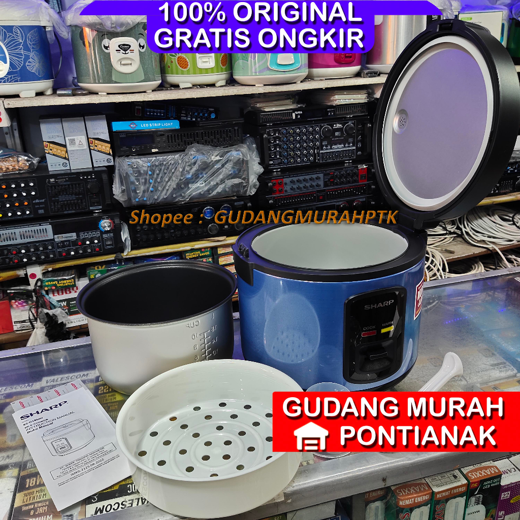 Ricecooker SHARP NEW MODEL !! Magicom 1,8 Liter Non Stick KS-G18MH-BL AQUA BLUE Tidak lengket mudah dan enak penanak nasi menghangatkan penghangat nasi plus kukusan