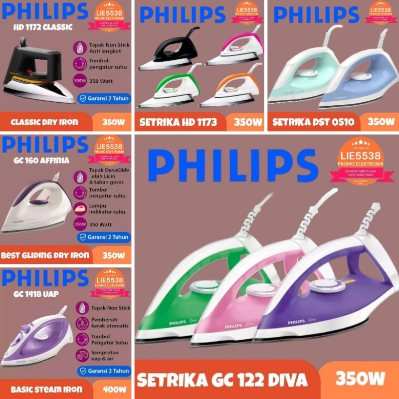 Setrika Philips HD 1173 / HD1173 GARANSI RESMI