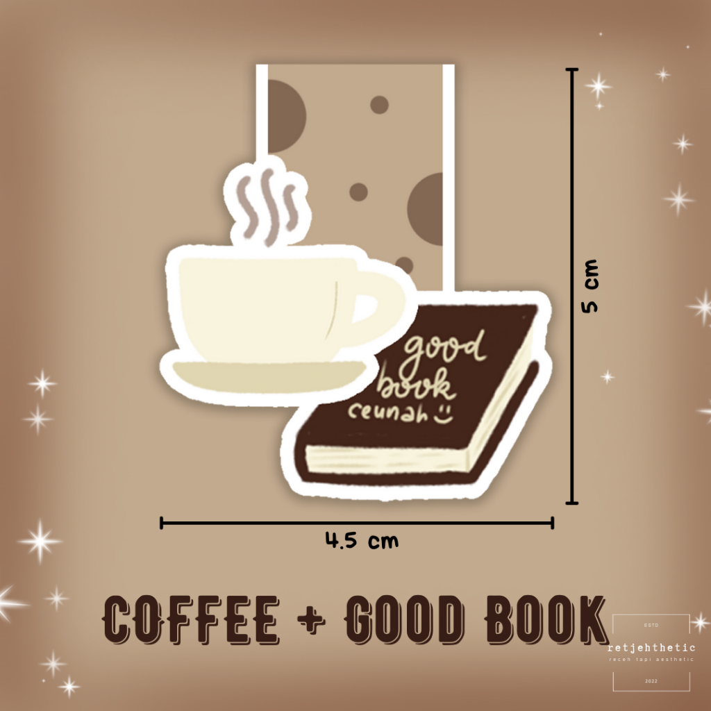 

Magnetic Bookmark: Coffee + Good Book | Pembatas Buku Magnet Premium Waterproof Aesthetic