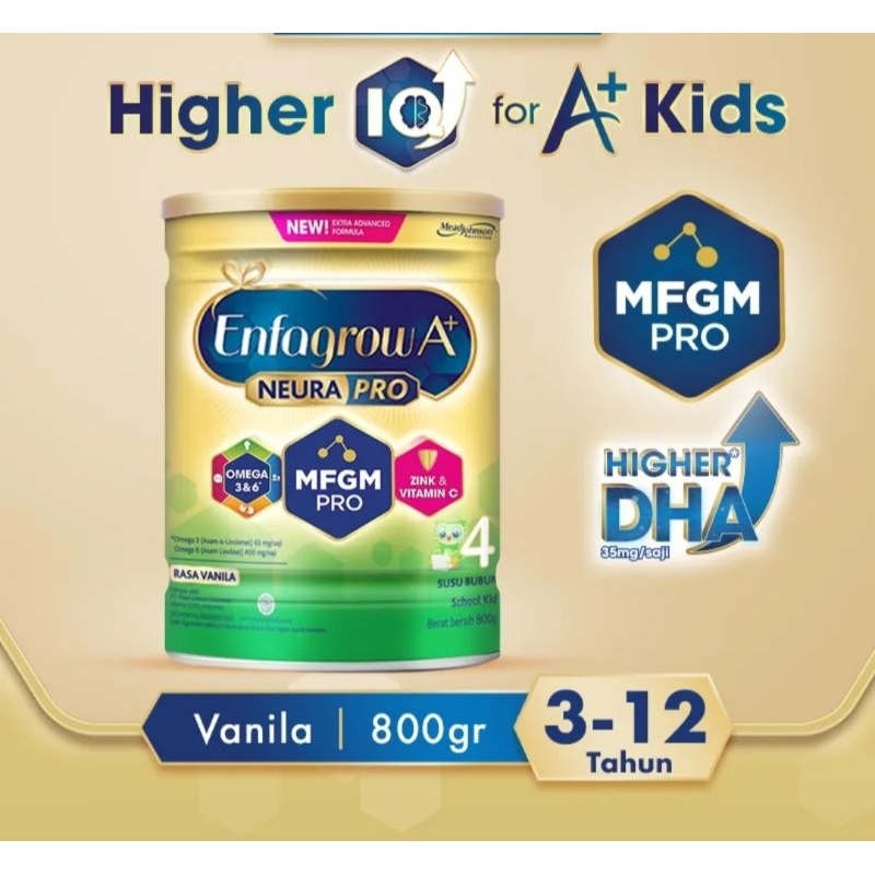 Susu bubuk Enfagrow 4 utk usia 3-12 tahun uk 800 gr