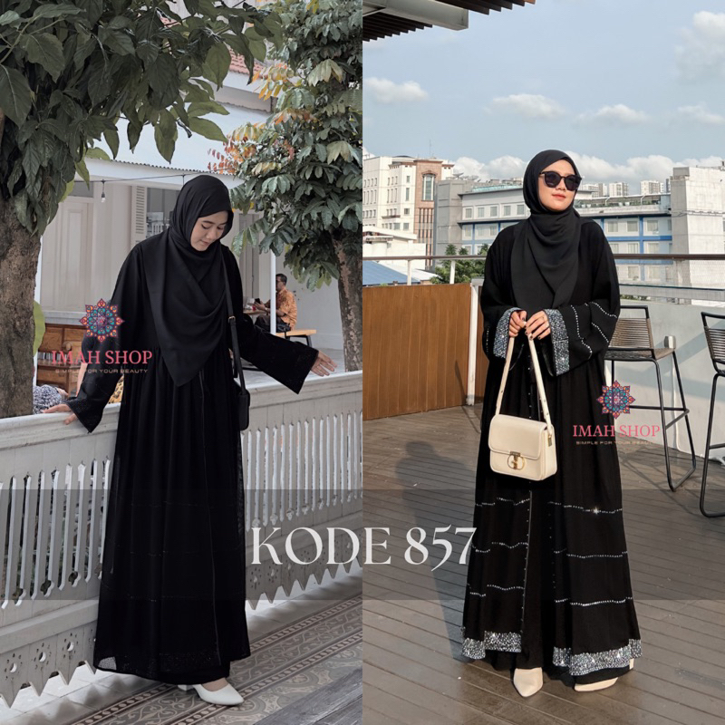 Gamis Turkey Abaya Haura Swarovski Dubai Gamis Saudi Dress Muslim Exclusive Imah Shop Busana Muslim Terbaru Murah Laris 857