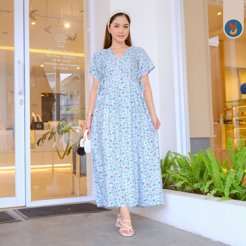 Daster Kimono Panjang AMANDA LD 120 Busui Friendly Longdress Kimono Homedress Kimono Busui