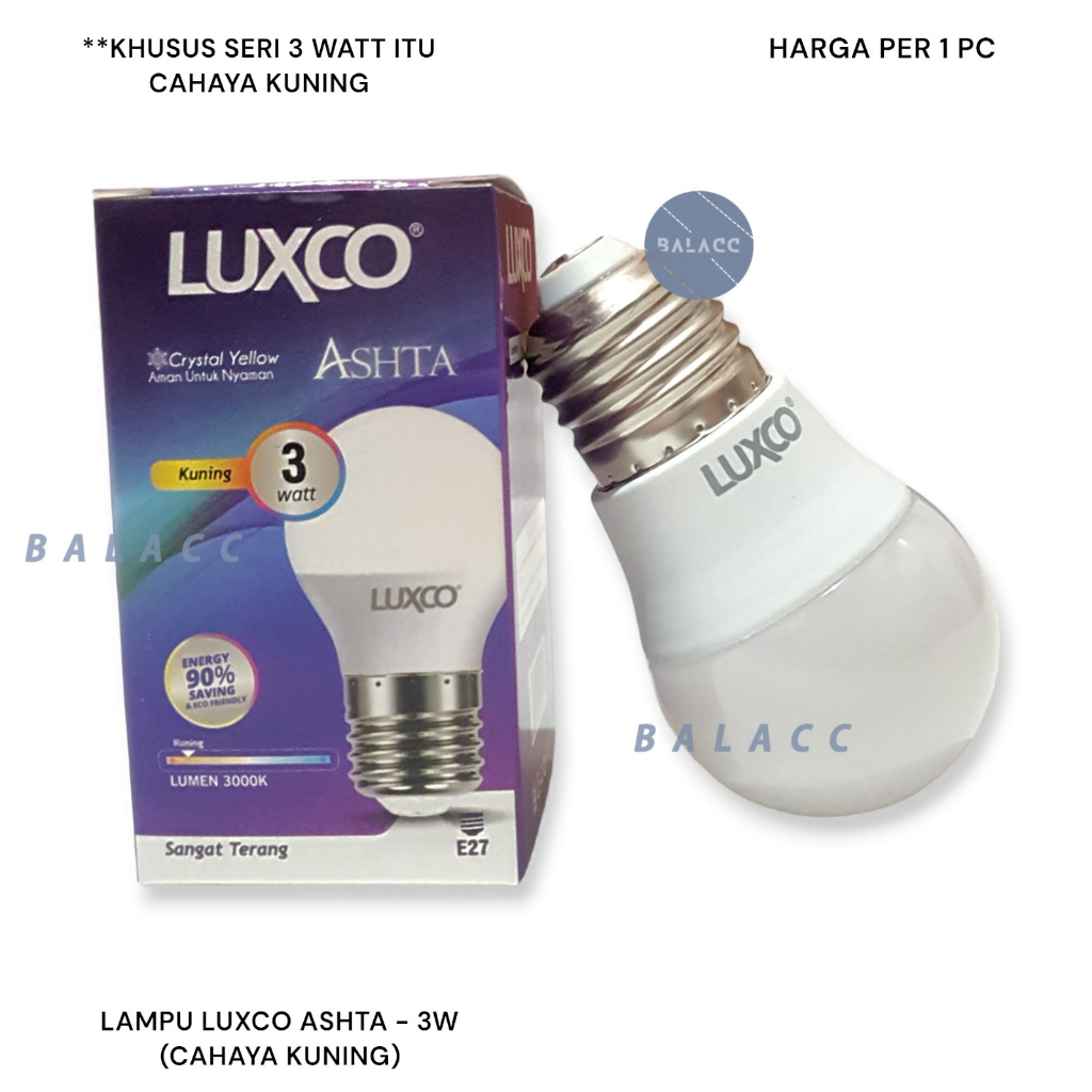 LAMPU LED LUXCO ASHTA 3 WATT 3W PUTIH
