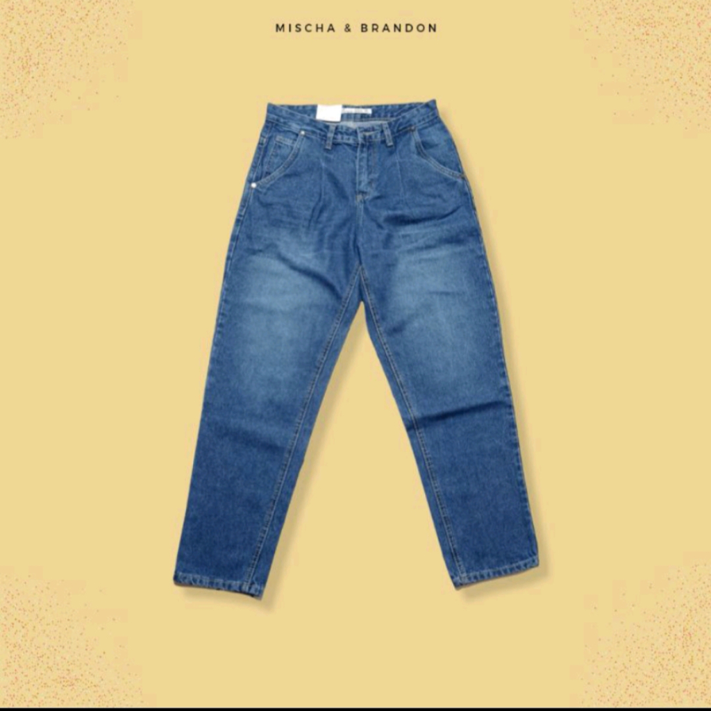 M&B BOYFRIEND JEANS WANITA KANTONG SAMPING SNOW BLUE