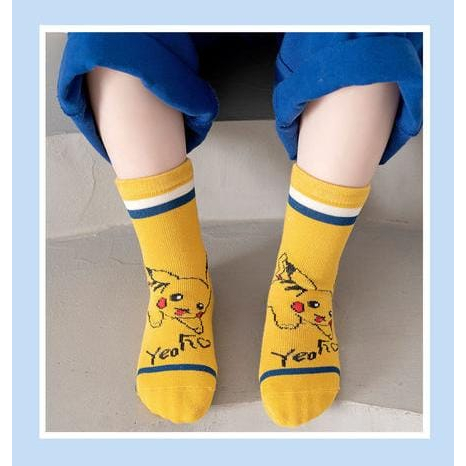 Kaos Kaki Anak Laki Sekolah TK SD Motif Cowok Kartun Pokemon Fashion Korea Socks Kids Terbaru J9