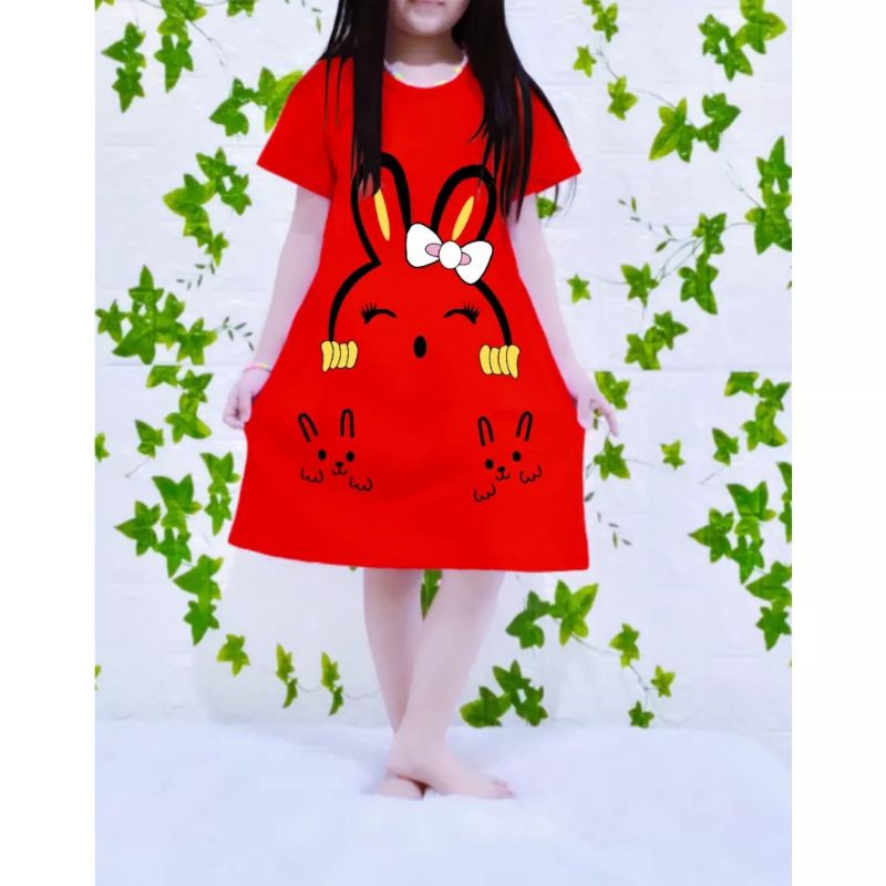 DRESS ANAK PEREMPUAN BUNNY/DASTER ANAK PEREMPUAN/BAJU ANAK PEREMPUAN