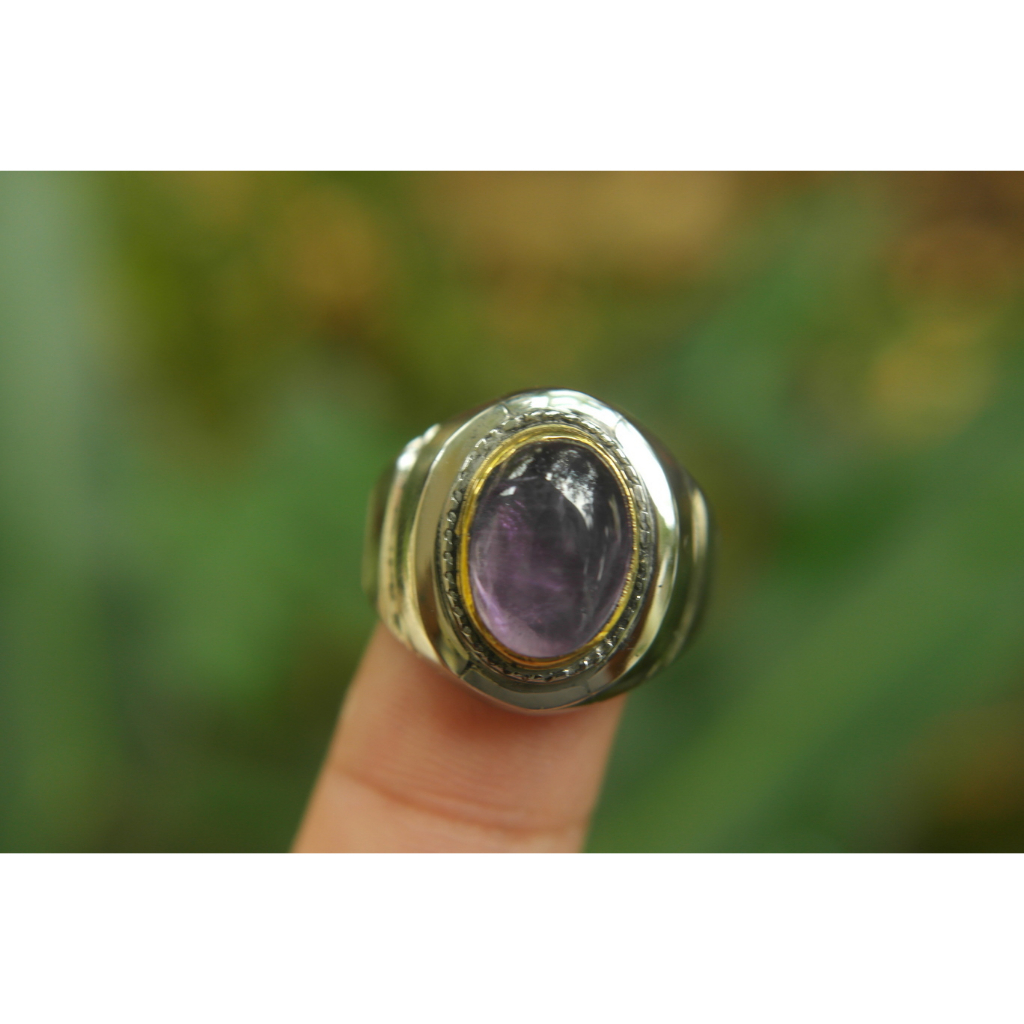 Natural Kecubung Ring Monel 8 Kode 449