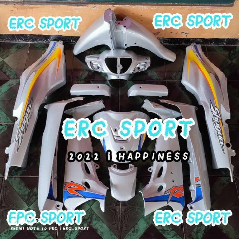 COVER BODI SHOGUN 110 R WARNA SILVER FULLSET BODI SUZUKI SHOGUN 110 R SHOGUN NEW KUALITAS TERJAMIN