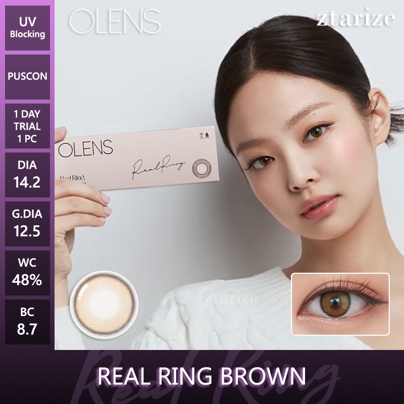 ztarize - Ready Stock - Trial OLENS Real Ring Brown 1 Day Daily Soft Contact Lens 1 Pc - OLENS x BLA