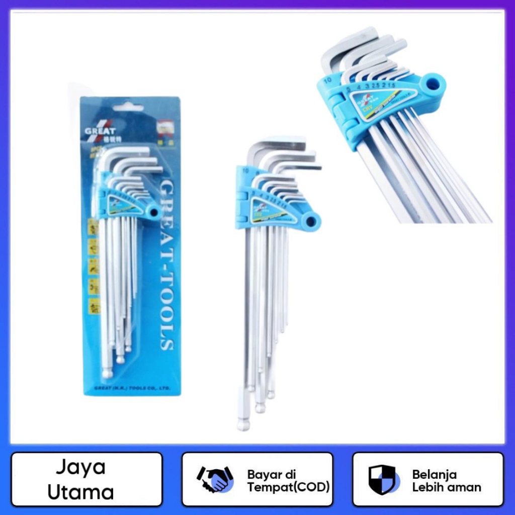 3014 Kunci L 1.5mm-10mm @9pc 8062009