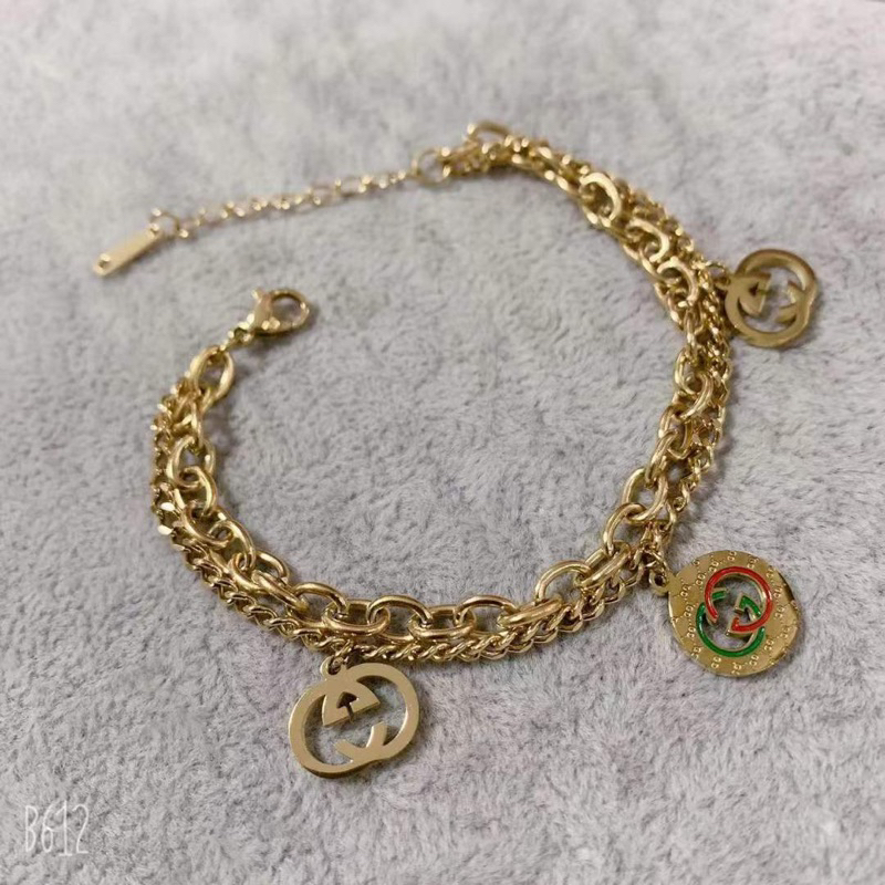 Gelang tangan GG dua layer titanium anti karat harga grosir bisa cod