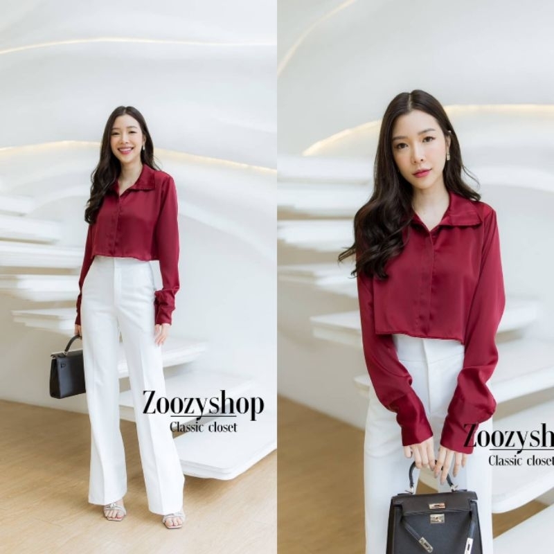 KEMEJA ZOOZY CROP LONG SLEEVE IMPORT BANGKOK CODE 51