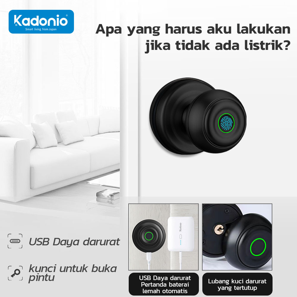 Kadonio tombol pintar sidik jari kunci Pintu TUYA Kontrol Bluetooth kunci pintu Sidik Jari Smart doorlock kunci pintu fingerprint